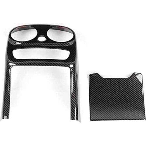 For Benz C Class W205 2019 2020 Car Carbon Fiber Rear Air Outlet Vent Frame Armrest Anti-Kick Cover Trim Accessories