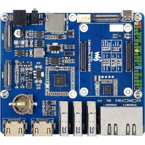 Dual Gigabit Ethernet Base Board Designed for Raspberry Pi Compute Module 4, Powerful Ethernet Capability
