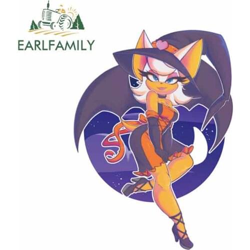 EARLFAMILY 13cm x 9.4cm for Rouge The Bat Witch Motorcycle Stickers Vinyl Car Sticker Vehicle Bumper Body for Car VAN Decal