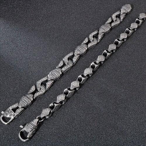 European and American style retro totem geometric mens bracelet punk titanium steel bracelet