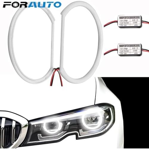 FORAUTO Car-styling 1 SET (2X 131 mm )White Halo Cotton Light car smd LED Angel eyes for BMW E46 non projector auto lighting 12V