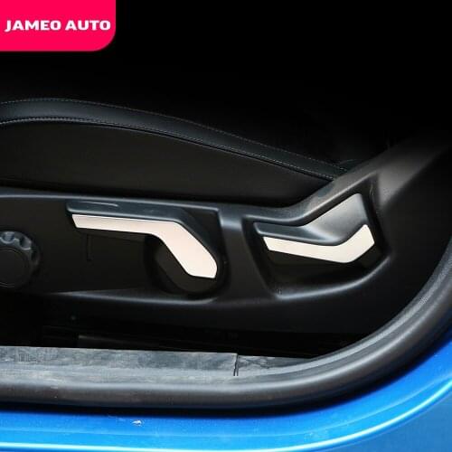 Jameo Auto 4Pcs Car Seat Adjustment Wrench Cover Trim Stainless Steel Decorative Sequins for Ford Focus 2019 2020 Accessories