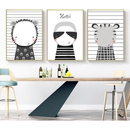 Lovely Cratoon Animal sheep Frog cat dog Giraffe Canvas Painting Art Print Poster Picture Wall Painting Children Bedroom Decor