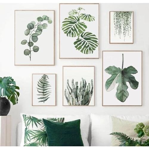 Monstera Deliciosa Leaves Green Plant Canvas Painting Nordic Posters and Prints Wall Art Picture Modern Style Home Decoration