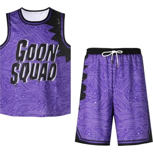 Space Basketball Jersey Jam Goon Squad Tank Shorts Cosplay Costume A New Legacy Basketball Sports Uniform Set for Adults