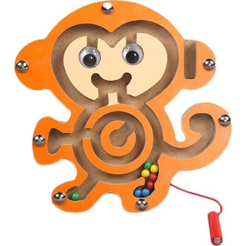 Mini Fish Duck Animal Shape Magnetic Roll-on Labyrinth Children Puzzle Toy