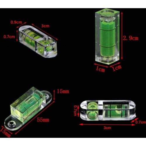 1/2pcs Mini Spirit Level Measurement Instrument T-type Round Square Spirit Level Bubble With Keychain 9 Styles