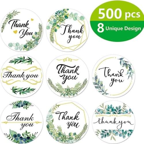 Leaf Thank You Sticker Wedding Proposal Decor Birthday Party Gift Sticker Envelope Invitation Seal Sticker Baking Cake Sticker