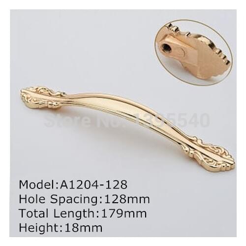New 128mm Sample Golden Cabinet Hanles Euro-Style Furniture White Knob Creative Modern Cupboard Closet Drawer Handle Pulls Bars
