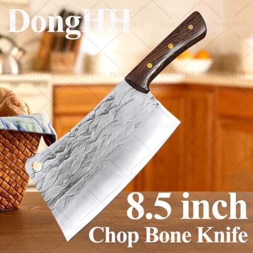 8.5 Inch Stainless Steel Bone Chopping Knife Damascus Professional Handmade Chef Knife Cleaver Bone Multifunctional