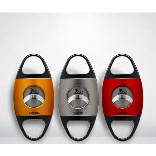 LUBINSKI Zinc Alloy Dual Blade Cigar Cigarette Cutter Guillotine Scissor Portable Tobacco Tool Sigaar Cutter For Cohiba