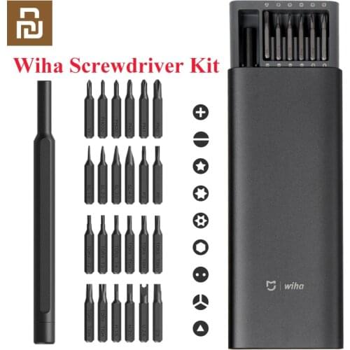 Original Youpin Wiha Daily Use Screwdriver Kit 24 Precision Magnetic Bits AL Box Screw Driver Xiaomi Home Kit Repair Tools