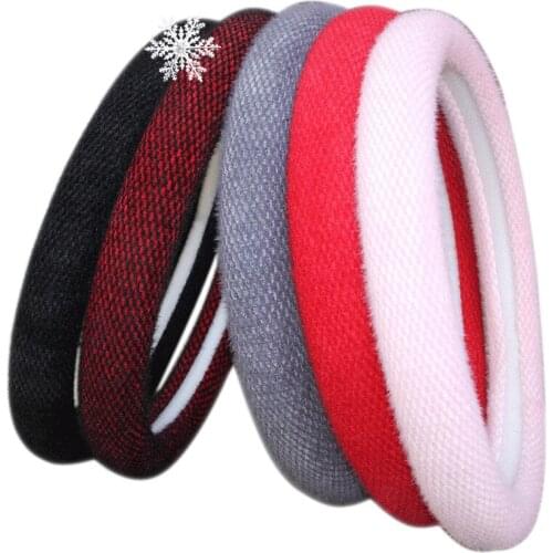 Plush Winter Non-slip Warm Sweater Car Steering Wheel Cover For Most Steering-Wheel 37-38 CM 14.5 "-15" Braid on Hand Bar