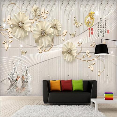 Custom European 3D murals wallpaper flowers beautiful Luxury Desktop Wallpaper For Bedroom wall murals TV backdrop wall
