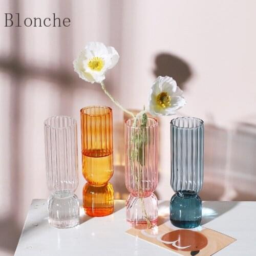 Nordic Glass Vase Small Glass Bubble Vases Flower Arrangement Home Decoration Accessories Modern Living Room Ornament