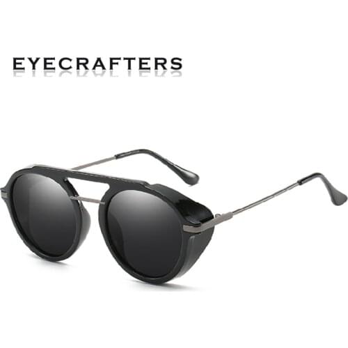 2020 EYECRAFTERS New Mens Womens Retro Gothic Steampunk Driving Sunglasses Punk TR Frame Sunglasses Fashion Sunglasses