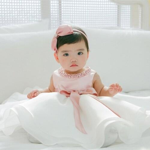 Flower Girl Wedding Gown Dress For Girls Baby Clothing 1 2 Year Birthday Infant Party Dress Newborn Baby Baptism Clothes Kids