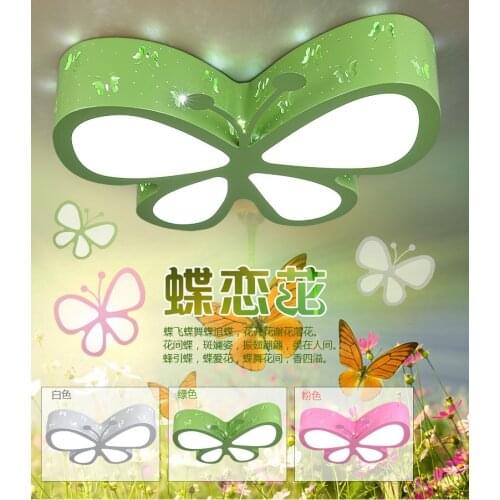 Childrens room LED ceiling lamp Creative personality Butterfly lighting Fashion boys and girls princess Room lighting