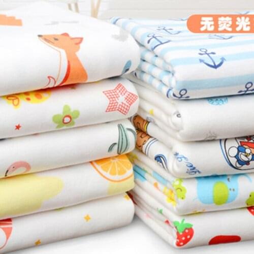 50X190cm Knitted Pure Cotton Fabrics Sewing Baby Clothings DIY Crafts Soft Comfortable Cartoon Jersey Fabrics Vestidos Tissus