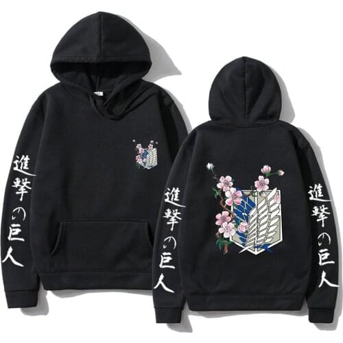 Japanese Anime Graphic Hoodies Men Attack on Titan Pullover Sweatshirt Unisex Male Harajuku Hip hop Hoodie Oversized Clothes Top