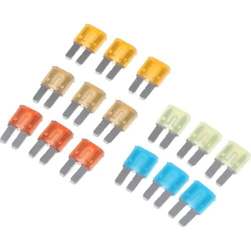 5 Set of 15 Pieces UNiversal Car Audio Micro 2 Blade ATR Fuse 5A 7.5A 10A 15A 20A Kits fusible amorce Auto Replacement