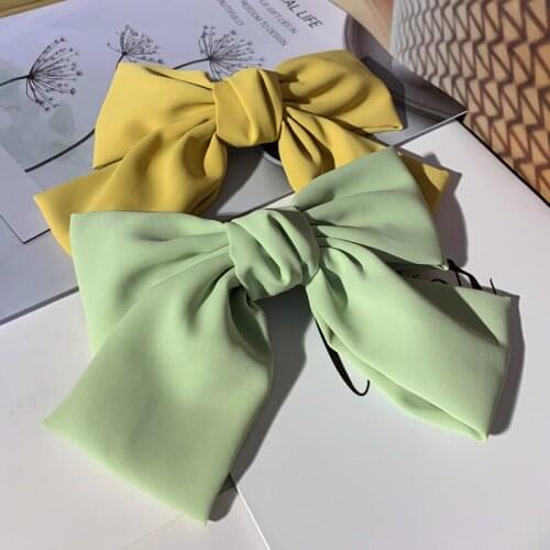 2020 Vintage Silk Cloth Big Bow Hair Clips Women Girls Hair Accessories Headwear Hair Ties Gumki Do Wlosow Haar Accessoires