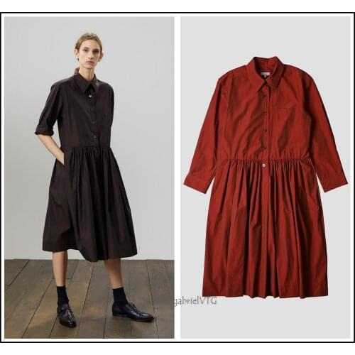 Women Dress 2021 Spring and Summer New Ladies Solid Color Stitching High Waist Mid-length Dress