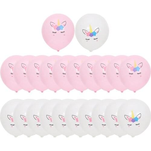 10pcs 10 Inch 2.2g Cartoon Horse Unicorn Printed Round Latex Balloon Kindergarten Childrens Day Baby Kids Birthday Party Decor