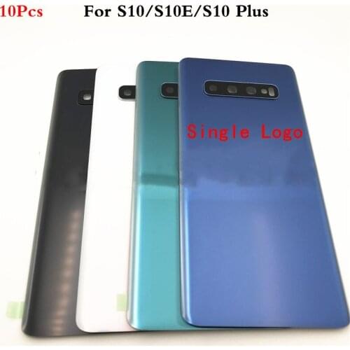 10Pcs New Glass Battery Cover Back Door Housing Case For Samsung Galaxy S10 Plus S10e G970 G9730 G9750 With Camera Lens