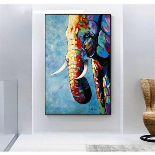 100 Hand Painted Abstract Oil Painting Wall Art Elephant Picture Minimalist Modern On Canvas Decorative For Living Room No Frame