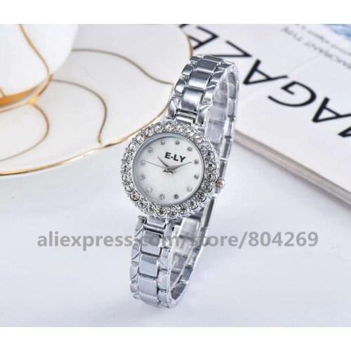 100pcs/lot Wholesale Womens Quartz Watch Alloy Bangle Fashion Watch Hot Fashion Round Rhinestone Thin Women Watches