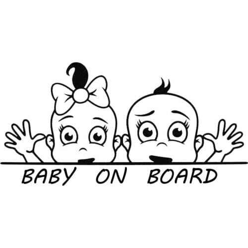 15.2CM*7.5CM BABY ON BOARD Vinyl Car Sticker Decal Boy And Girl Lovely C10-00603