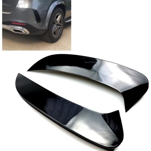 Pair Rear Bumper Spoiler Air Vent Trim Cover For Benz GLE W167 GLE450 AMG 2020 2021 Car Exterior Decor Stickers Black Tail Wing