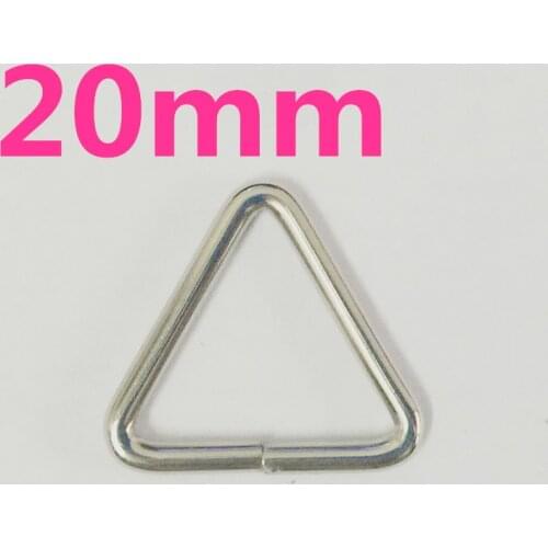 20mm(2.0cm) 20pcs Metal triangle Rings and Triangle Loop Buckle for Luggage Handbags silver