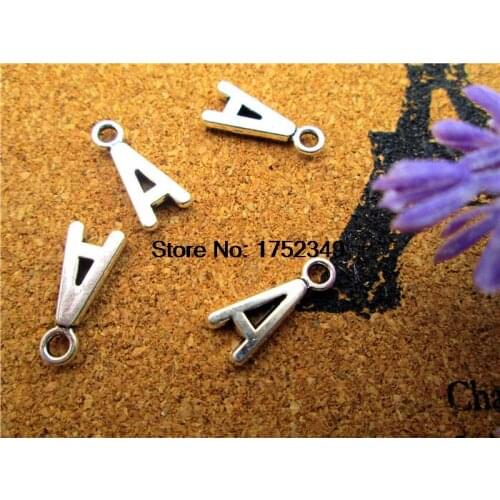30pcs-- Letter A Alphabet charms,AntiqueTibetan silver Letter A Alphabet Charm Pendant 16x7mm
