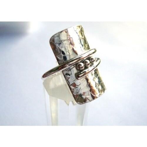 925 STERLING SILVER PLATFORM THREE DOT DESIGN RING