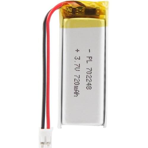 Mejuew 3.7V 720mAh 702248 Lipo Battery Rechargeable Lithium Polymer ion Battery Pack with JST Connector