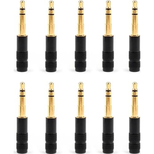 Artudatech 4PCS/10Pcs Mini 3.5mm Stereo Jack Plug Audio Connector Solder For Headphone BeoPlay H6/H7 Black