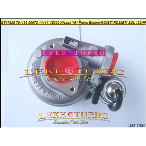 Free Ship Turbo GT1752S 701196-5007S 14411-VB300 701196 14411VB300 14411-VB301 For NISSAN Y61 PATROL RD28T RD28Ti RD28ETI 2.8L