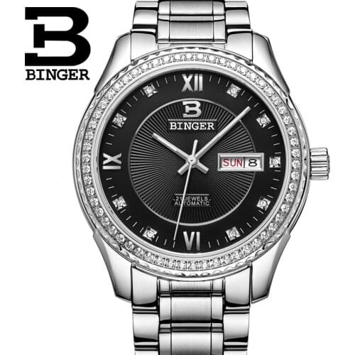 BINGER Mens Silver Watch