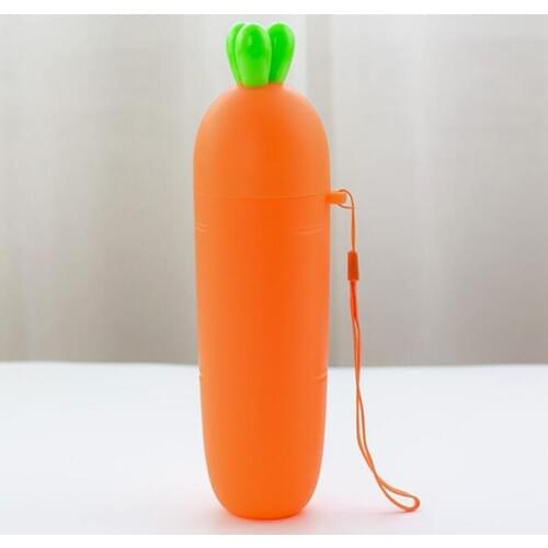Box Cartoon Carrot Cup Traveling Toiletries Case Convenient Cup Outdoor Camping Tooth Brush Cover Holder