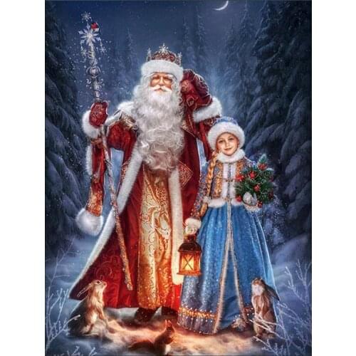Children Embroidery Mosaic Craft Santa Claus Diamond Painting Kits Crystal Picture Wall Paper Rhinestone Drawing Christmas Gift
