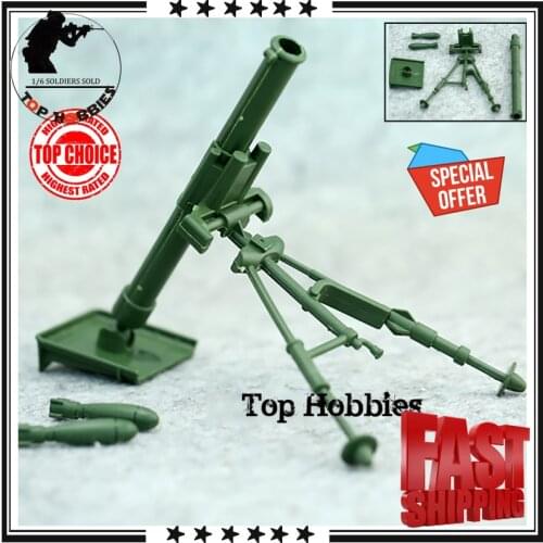 Green 1:6 Scale Action Figure Model armas 1/6 Toy toy mortar Military Combat Soldier Mortar 1/6 modelo de arma mortar gun milita