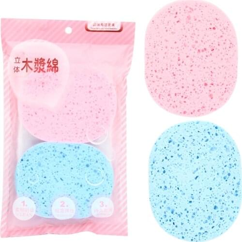 Makeup Sponge For Facial Cleansing Natural Wood Pulp Deep Cleaing Makeup Remover Beauty Tool Face Cleaning Puff