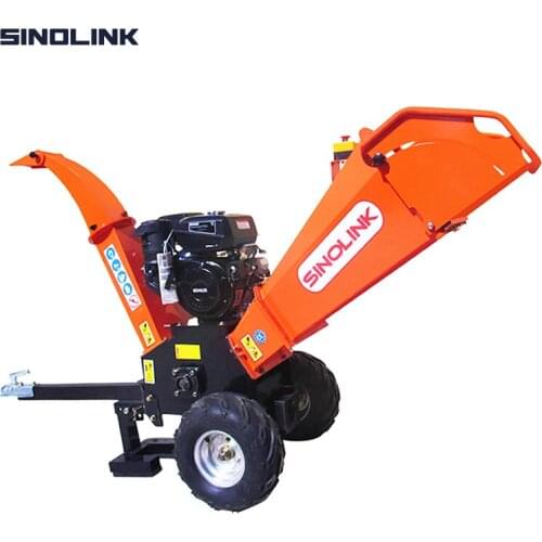 SINOLINK Gasoline GS120 Engine Powered 13.5HP 14HP 15HP Wood Chipper Shredder Log Timber Cutter Garden Machine 12cm Chipping