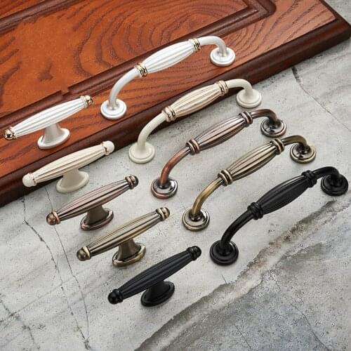 JD European Style Solid Zinc Alloy Cabinet Handles Modern Vintage Drawer Knobs Cupboard Wardrobe Door Handles Furniture Handles