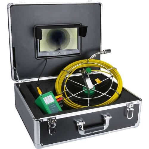20M/30M/40M/50M IP68 Waterproof Drain Pipe Sewer Inspection Camera System 9"LCD 1000 TVL Camera with 6W LED Lights