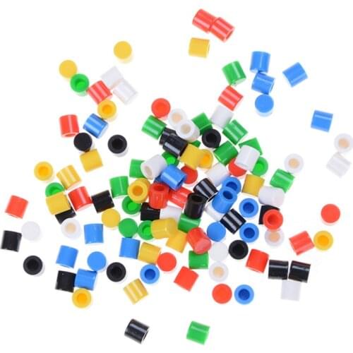 JETTING 20pcs/lot Tactile Button Caps Plastic Cap Hat for 6*6mm Tactile Push Button Switch Lid Cover Random Color