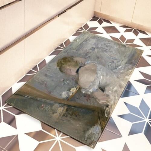 Oil Painting Mat Aesthetic Retro Illustration Floor Area Rugs Home Living Room Girls' Dormitory Bedroom Decor Print Door Carpet