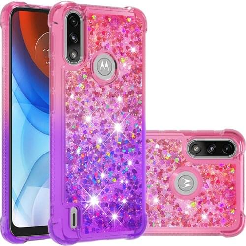 Love Heart Quicksand Phone Case For Motorola E7 Power G Stylus Play gPower 2021 G9 E6 plus Glitter Dynamic Liquid Soft TPU Cover